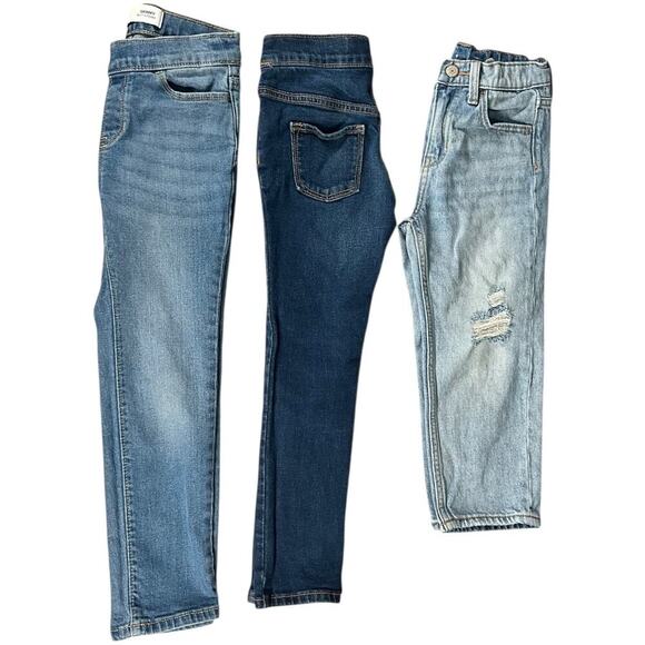 Old Navy Kids Jeans Lot of 3 Size 6 All jeans Have Adjustable Waist Band Blue - Picture 1 of 13